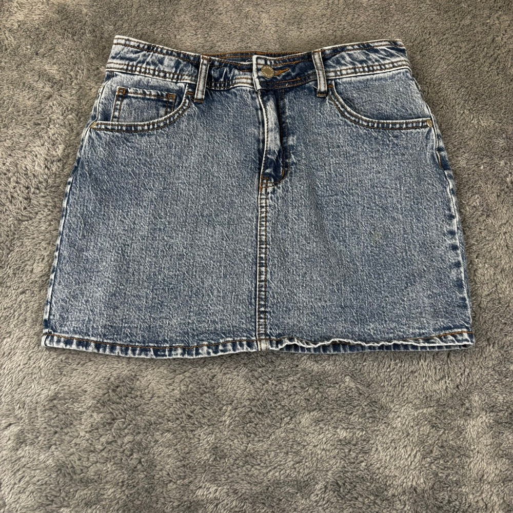 Art Class Girls XL 14 Acid Wash Denim Mini Skirt Blue Cotton Distressed